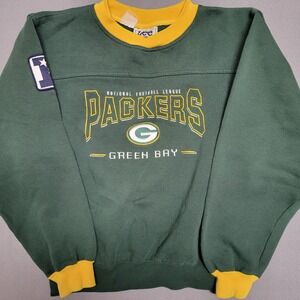 Vintage Lee Sport NFL Green Bay Packers Crewneck Sweatshirt Green Yellow Large